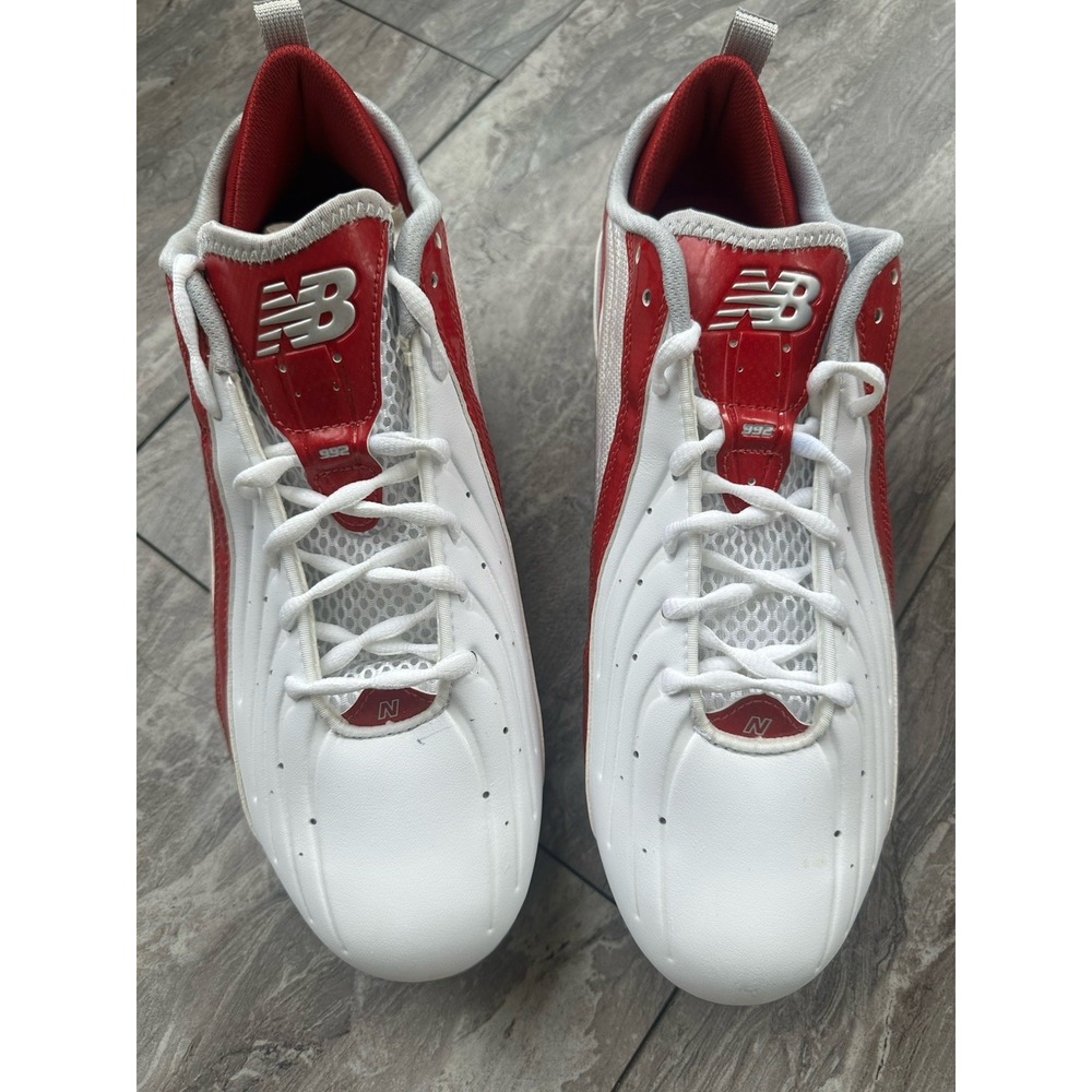 New Balance 992 MF992LR Baseball Cleats Men's 12.5 D White Red NOS New Box - Picture 2 of 11